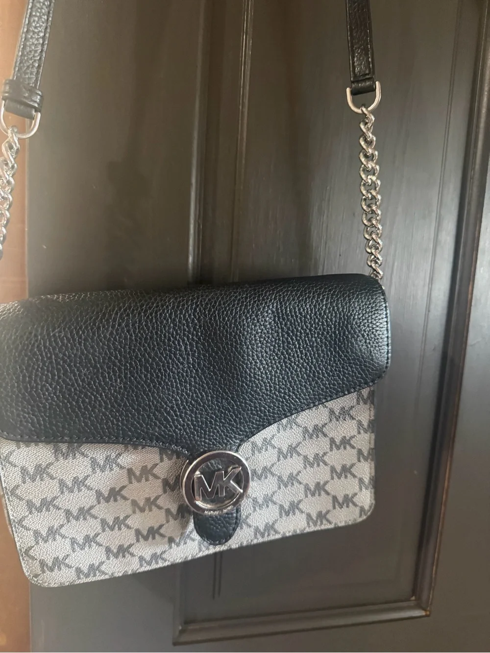 Michael Kors Black and Signature Logo Crossbody Bag